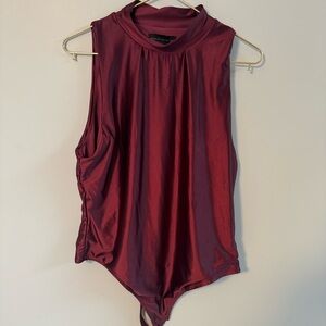 HOUSE OF HARLOW 1960 Women's Sleevless Bodysuit Red Size Large